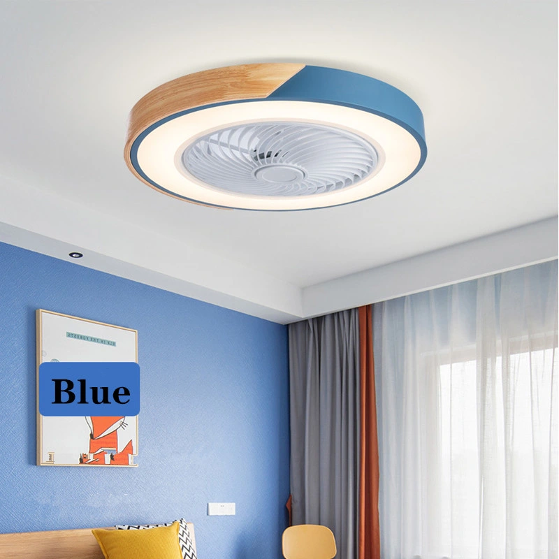 Modern Minimalist Fan Light Invisible LED Ceiling Light Wrought Iron Macarons Ceiling Fan Light (WH-VLL-25)