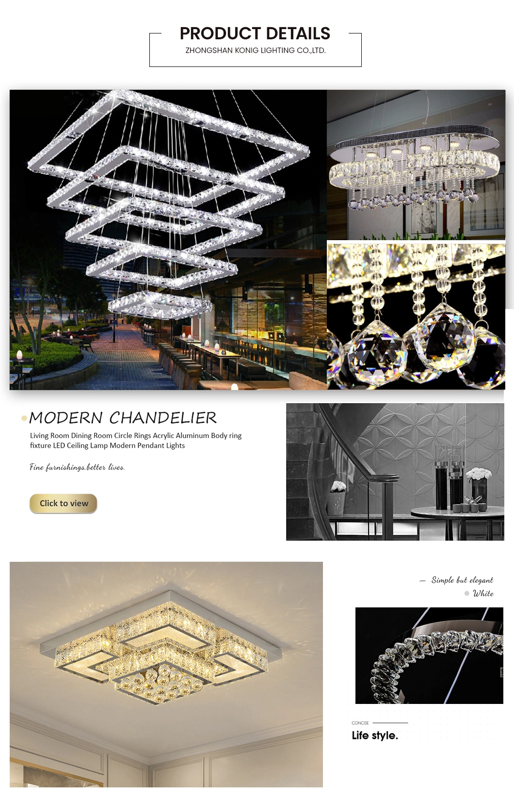 Modern LED Crystal Ceiling Light Decorative for Home