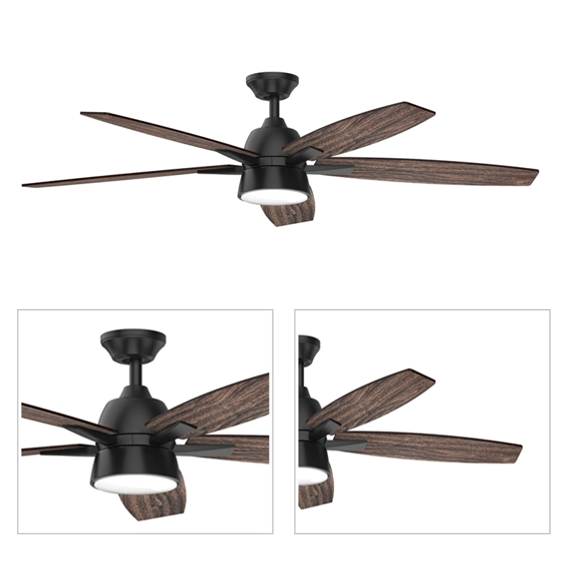 Modern 52 Inch 600W Decorative Ceiling Fan with Lights and Remote Control for Living Room Bedroom Dining Room