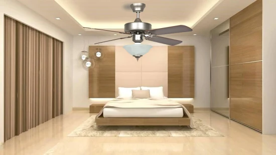Home Appliance Crystal Matte Black Gorgeous Reversible Fan Blade Ceiling Fan with LED Light Bedroom Living Room Ceiling Fan