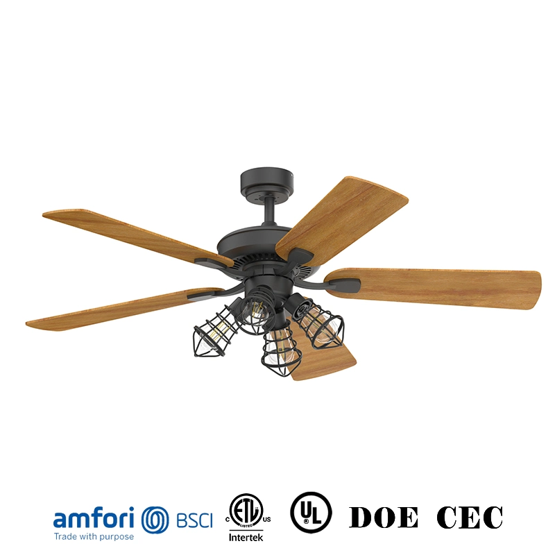 52 Inch Modern Indoor Decorate Plywood Blade DC Ceiling Fan with Remote Control Ventilador