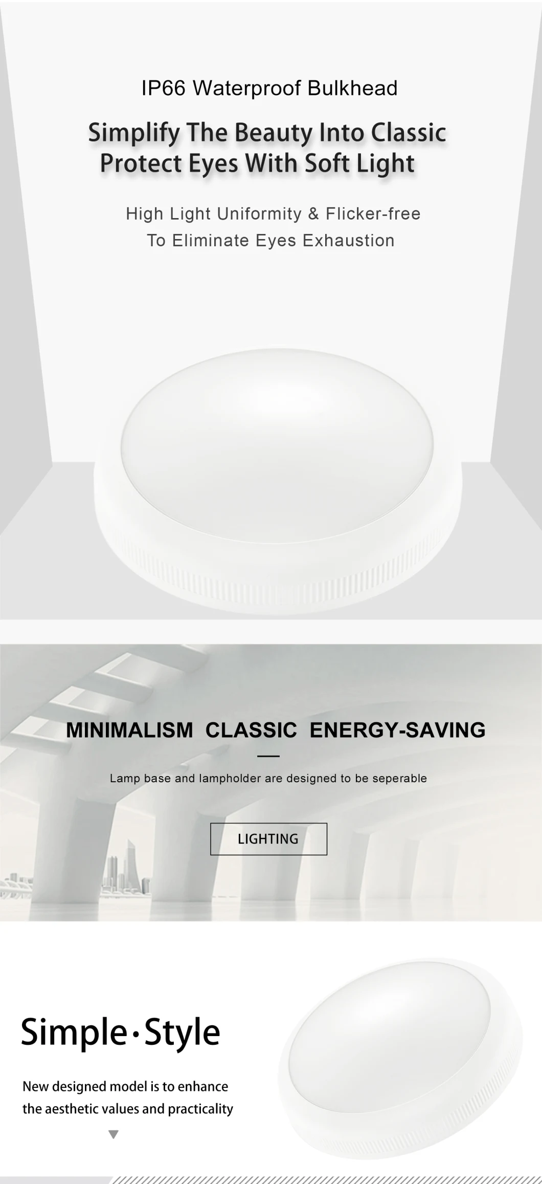 14W 20W 30W LED Wall Ceiling Microwave Sensor Ceiling Light with Modern Design