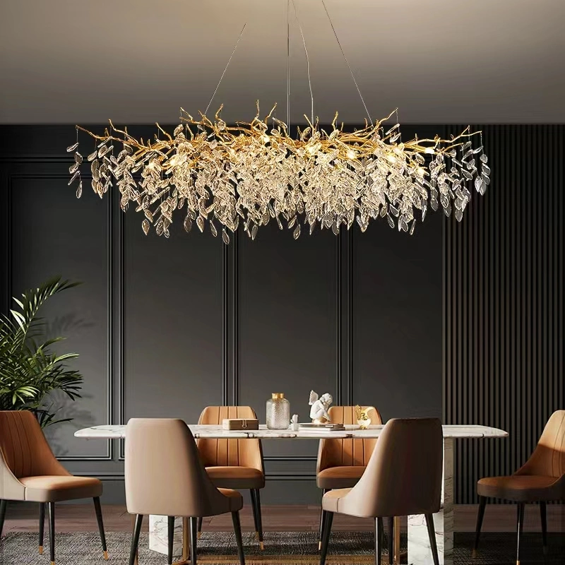 Light Luxury Modern Simple Living Room Crystal Creative Personality Tree Chandelier.