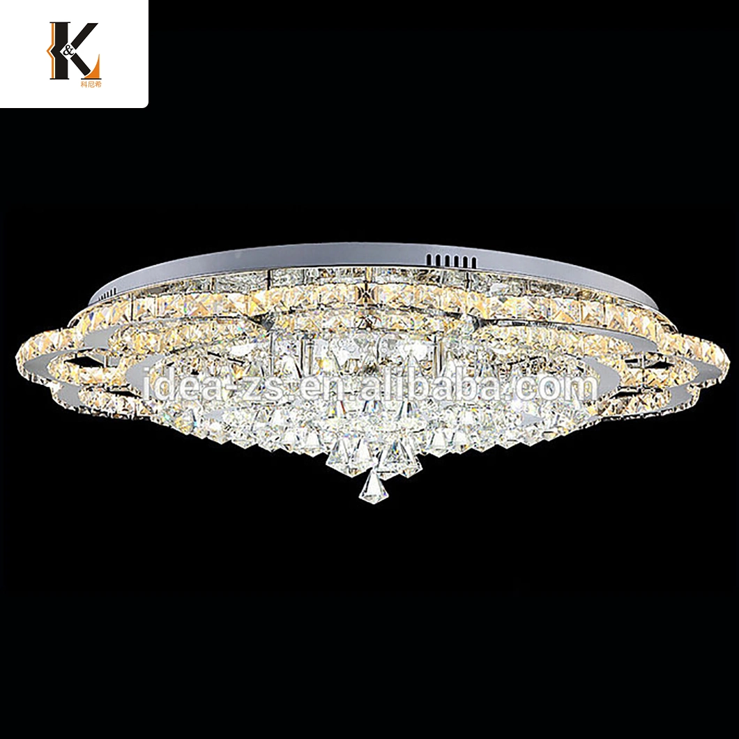 Crystal Ceiling Pendant Light China Modern European Style Crystal Brass Hanging Ceiling Lamp LED Lighting Classical Hotel Chandelier Crystal Ceiling Light