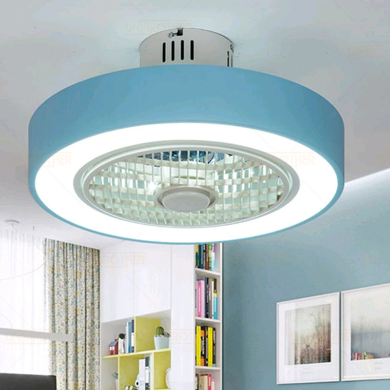 Macaron Fan Ceiling with Remote Control Dimming 19 Inch Fan Lamp for Girl Bedroom Modern Ceiling Fan Light (WH-VLL-14)