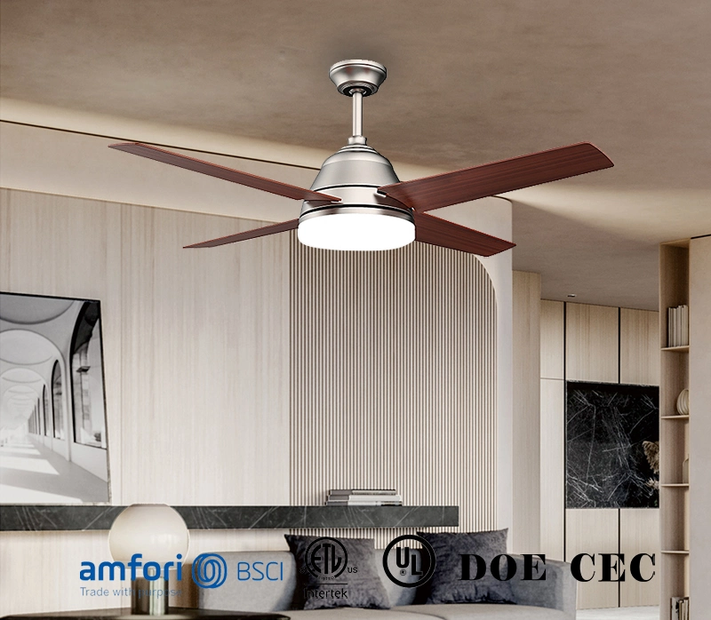 52inch Modern Ceiling Fans with Light Crystal LED Chandelier Pendant Fixture Retractable Blades Remote Control