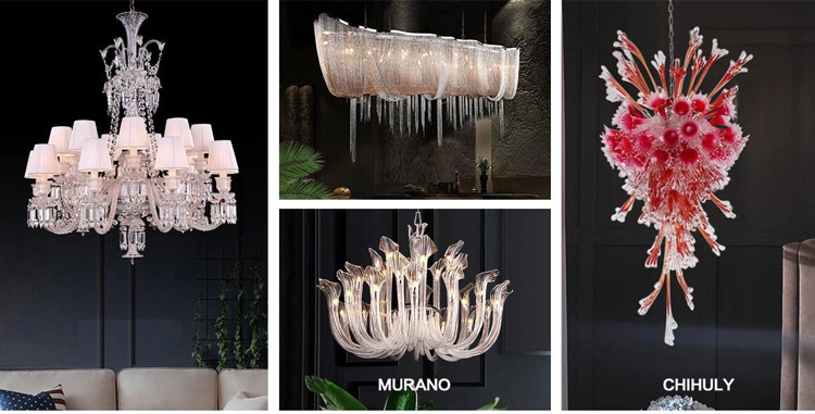 Square Shape Flush Mounted Modern Crystal Chandelier Lamp Ceiling Light