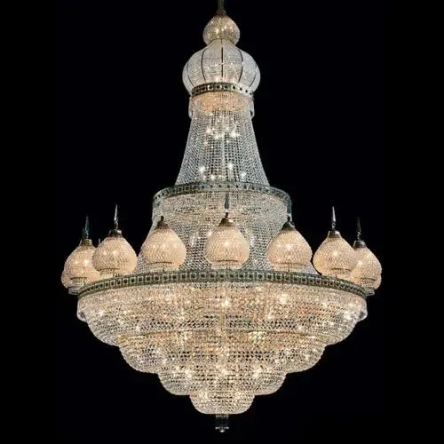 Zhongshan Factory Mosque Customized Design Islamic Large Lighting Fixture K9 Crystal Custom Temples Chandelier