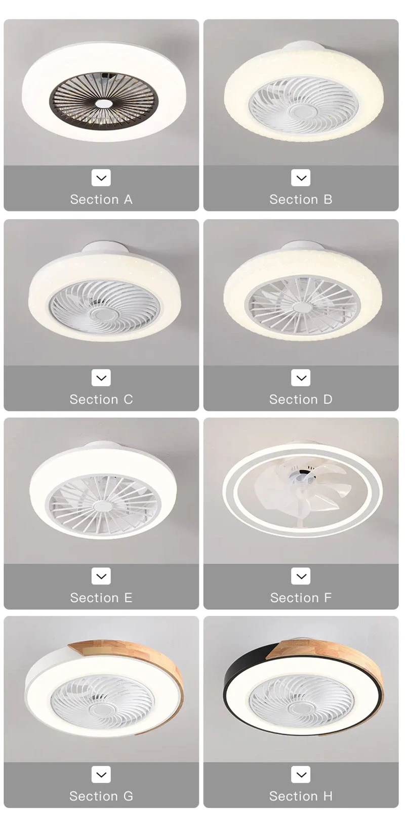 High Quality Factory Direct Sales DC Motor 6-Speeds Remote Control Fan Light Modern Ceiling Fan with LED Light