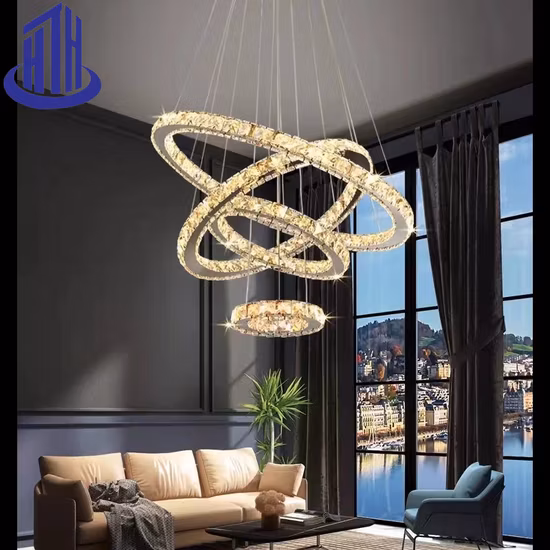 Stainless Steel Villa Duplex Home Hotel Restaurant Crystal LED Chandelier (9900)