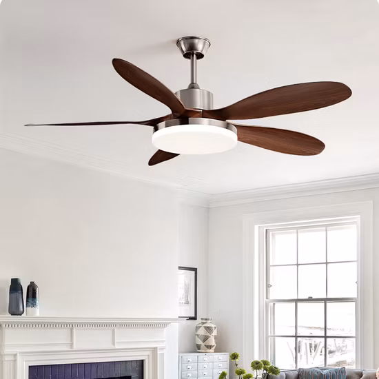Wall Mounted Crystal Modern Cool White Warm White Day White Brushless Motor Intelligent Ceiling Fan with Light for The Bedroom