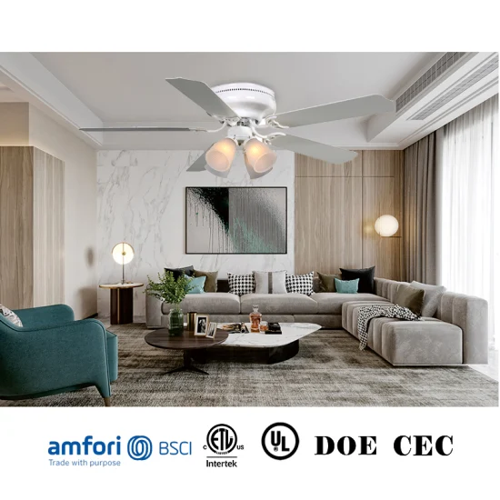 52 Inch Modern Indoor Decorate Plywood Blade DC Ceiling Fan with Remote Control Ventilador